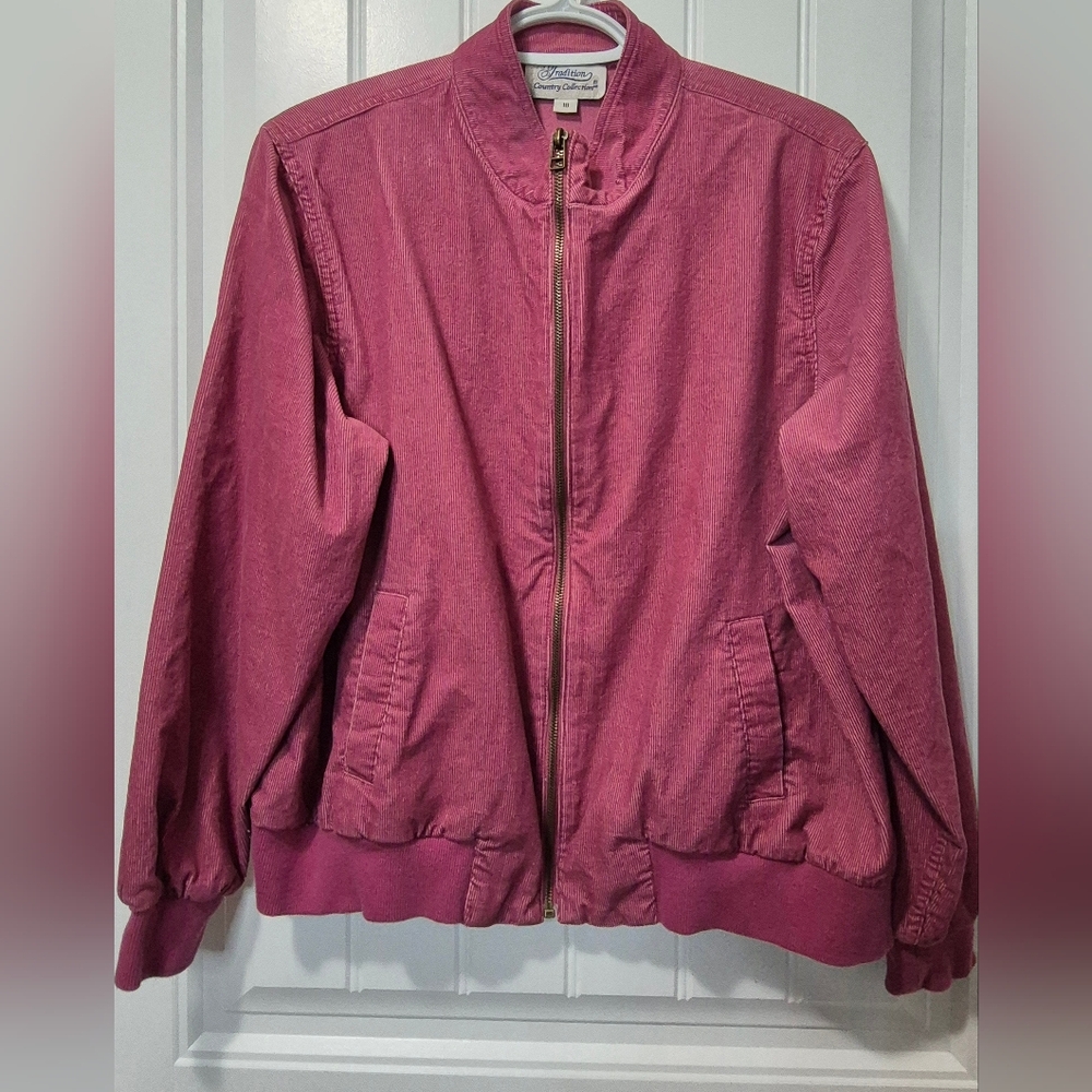 Womens Vintage Tradition Country Collection Corduroy Bomber Jacket Size 18